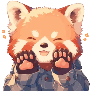 Sticker from Red panda @cute_enot_art