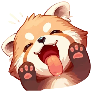 Sticker from Red panda @cute_enot_art