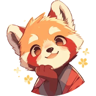 Sticker from Red panda @cute_enot_art