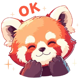 👌 emoji Red panda @cute_enot_art Telegram sticker 18 of 49