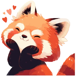 🥰 emoji Red panda @cute_enot_art Telegram sticker 8 of 49