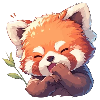 🙃 emoji Red panda @cute_enot_art Telegram sticker 10 of 49