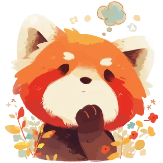 😐 emoji Red panda @cute_enot_art Telegram sticker 21 of 49