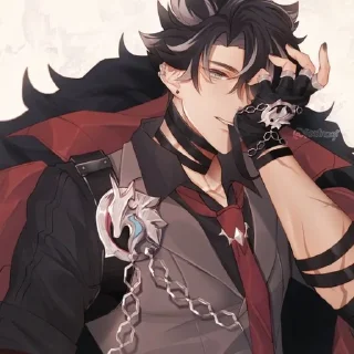 😏 emoji Wriothesley by @akikaze9 Telegram sticker 11 of 24