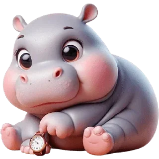⏰ emoji Парные бегемотики @MoiStikiBot Telegram sticker 17 of 63