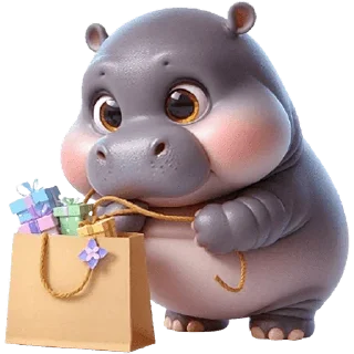 🛍 emoji Парные бегемотики @MoiStikiBot Telegram sticker 23 of 63