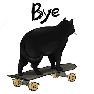 👋 emoji Alister the Black Cat @NyushaRi Telegram sticker 10 of 44