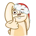 👍 emoji Christmas Bunny Telegram sticker 3 of 16