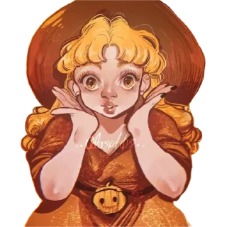 🌻 emoji Magical Girls by @peach_artworld Telegram sticker 15 of 31