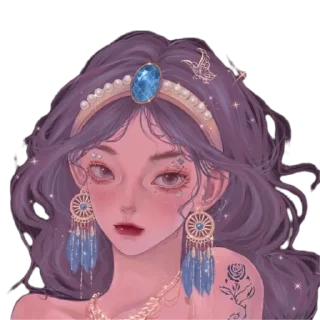 💙 emoji Magical Girls by @peach_artworld Telegram sticker 8 of 31