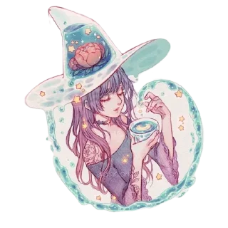 ☕️ emoji Magical Girls by @peach_artworld Telegram sticker 21 of 31