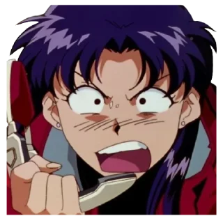 😠 emoji Misato Katsuragi Telegram sticker 18 of 36