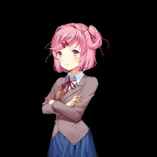 😕 emoji Just Natsuki. Telegram sticker 13 of 91