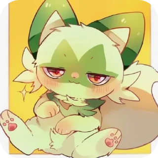 😼 emoji 🍃:Sprigatito:🍃 Telegram sticker 12 of 36
