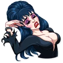 😔 emoji Ms. Elvira Telegram sticker 14 of 30