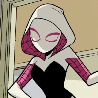 🤨 emoji 🖤🤍 Ghost Spider 🤍🖤 Telegram sticker 16 of 24