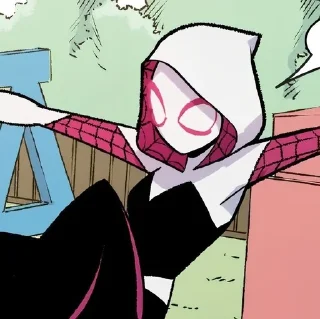 🕷️ emoji 🖤🤍 Ghost Spider 🤍🖤 Telegram sticker 7 of 24