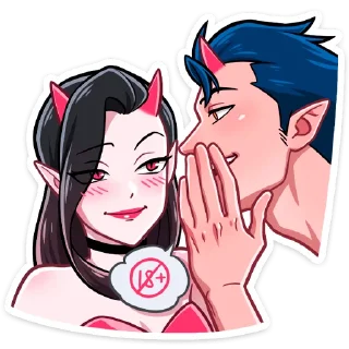 👩‍❤️‍👨 emoji Дьявол и Дьяволица @TgSticker Telegram sticker 18 of 48