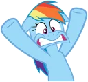 😱 emoji Rainbow Dash Telegram sticker 9 of 118