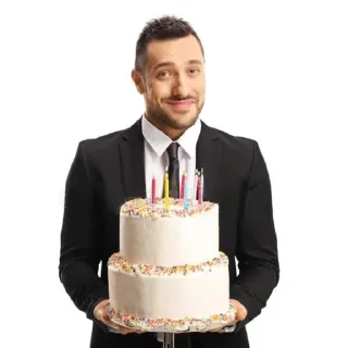 🎂 emoji СТРЕЙТ ВАЙТ МЕН Telegram sticker 15 of 43