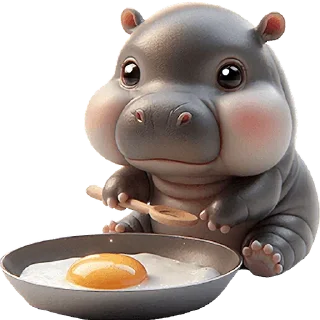 🍳 emoji Бегемотик 4 @Nyasticks Telegram sticker 21 of 43