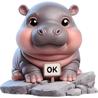 👌 emoji Бегемотик 4 @Nyasticks Telegram sticker 9 of 43