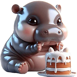 🎂 emoji Бегемотик → @emojiprems Telegram sticker 12 of 40