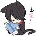 🖐 emoji BLACK KITTEN :: @line_stickers Telegram sticker 19 of 120