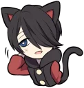🐒 emoji BLACK KITTEN :: @line_stickers Telegram sticker 6 of 120