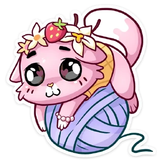 🧶 emoji @TgSticker Клубничная Ванилька без текста Telegram sticker 10 of 49