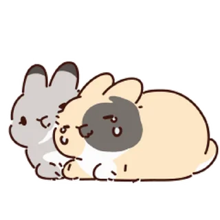 😢 emoji ˚✧₊ Rabbits 🐇🐇  ⁎⁺✧༚ Telegram sticker 14 of 59