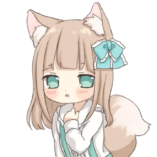 😕 emoji Wolf Ear Girl @jp_stickers Telegram sticker 16 of 41