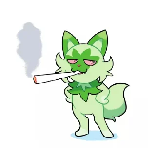 🚬 emoji Sprigatito 😺✨🍃 Telegram sticker 11 of 31