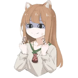 🖕 emoji Жінка Холо:Art by Penguinsensei1, 文月きゅう Telegram sticker 15 of 26