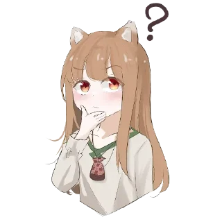 ❓ emoji Жінка Холо:Art by Penguinsensei1, 文月きゅう Telegram sticker 5 of 26