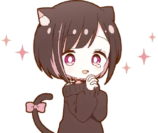 🥹 emoji Kuroneko Chan @jp_stickers Telegram sticker 14 of 40