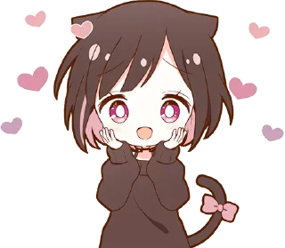🤩 emoji Kuroneko Chan @jp_stickers Telegram sticker 13 of 40