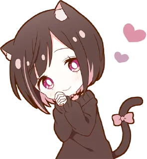 😍 emoji Kuroneko Chan @jp_stickers Telegram sticker 9 of 40