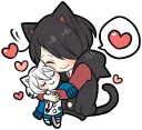 🤗 emoji BLACK KITTEN 3 :: @line_stickers Telegram sticker 22 of 120