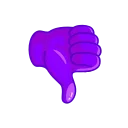 👎 emoji Violet Emoji Telegram sticker 22 of 22