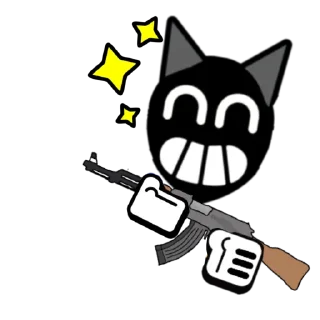 🔫 emoji (ремодель пинов) cartoon cat Telegram sticker 20 of 33