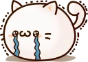 😭 emoji Sticker of a round and pretty cat :: @line_stickers Telegram sticker 8 of 40