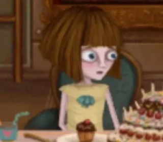 😣 emoji Fran Bow top Telegram sticker 11 of 41