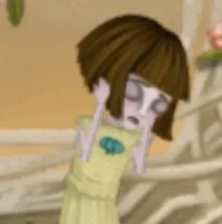 😖 emoji Fran Bow top Telegram sticker 9 of 41
