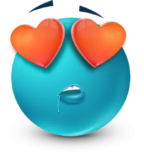 😍 emoji Teal Face Emoji @TgSticker Telegram sticker 5 of 95