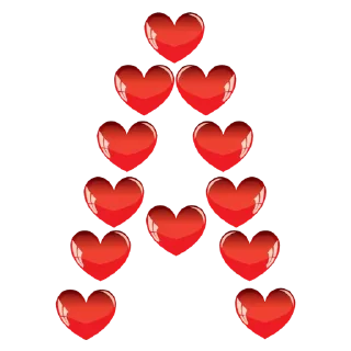 Sticker from @TVstickers Hearts Alphabet