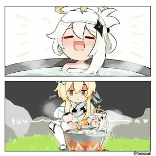😋 emoji Гейшин инфаркт @anime_stickerr Telegram sticker 12 of 33