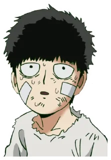 😮 emoji Mob Psycho 100 Telegram sticker 5 of 32