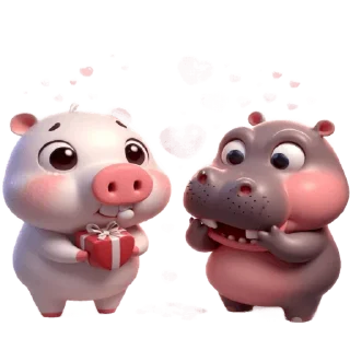 🤩 emoji Бегемотик и Хрю @Nyasticks2 Telegram sticker 13 of 34