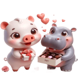 😍 emoji Бегемотик и Хрю @Nyasticks2 Telegram sticker 24 of 34